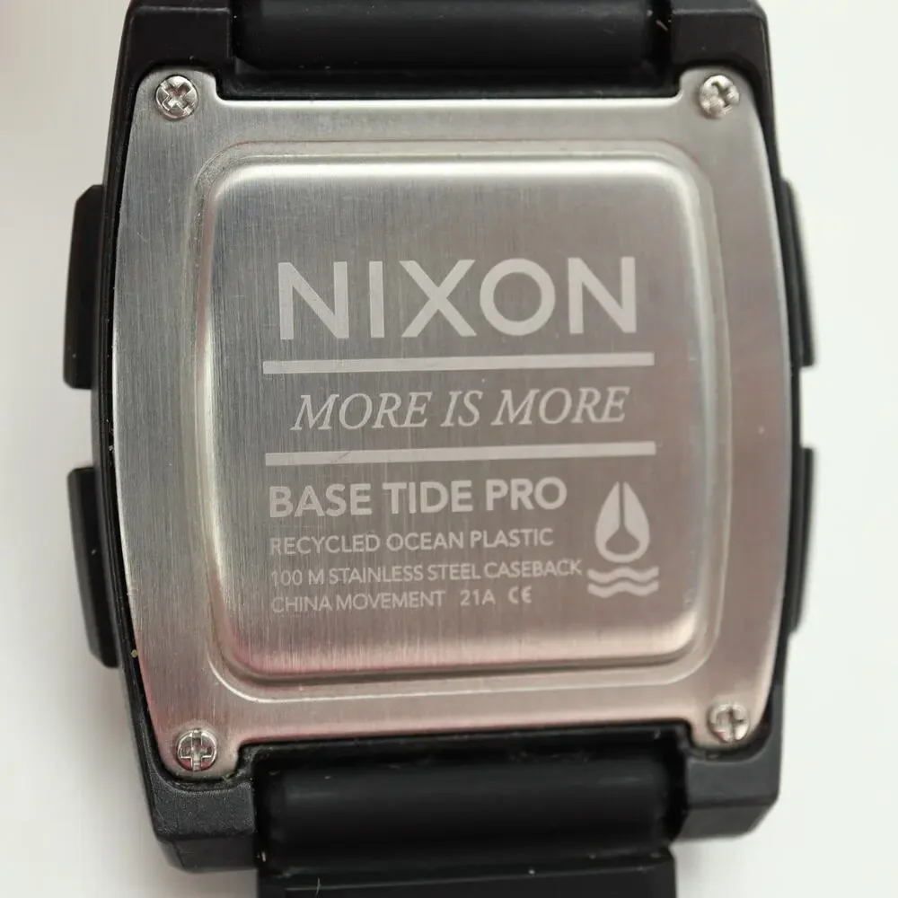 Nixon Base Tide Pro Black 42mm Digital Watch Sunrise Sunset Silicone New Battery